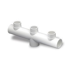 COLECTOR 3 VIAS ROSCA PVC PRESION H 2"X2" blanco