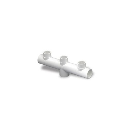 COLECTOR 3 VIAS ROSCA PVC PRESION H 2"X2" blanco